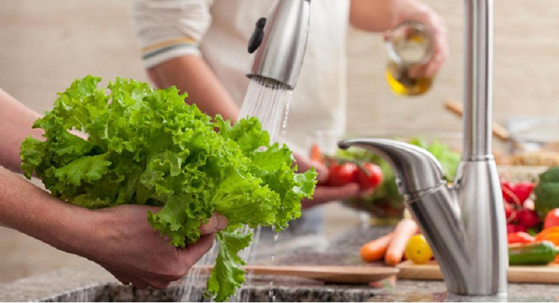 rửa rau sạch